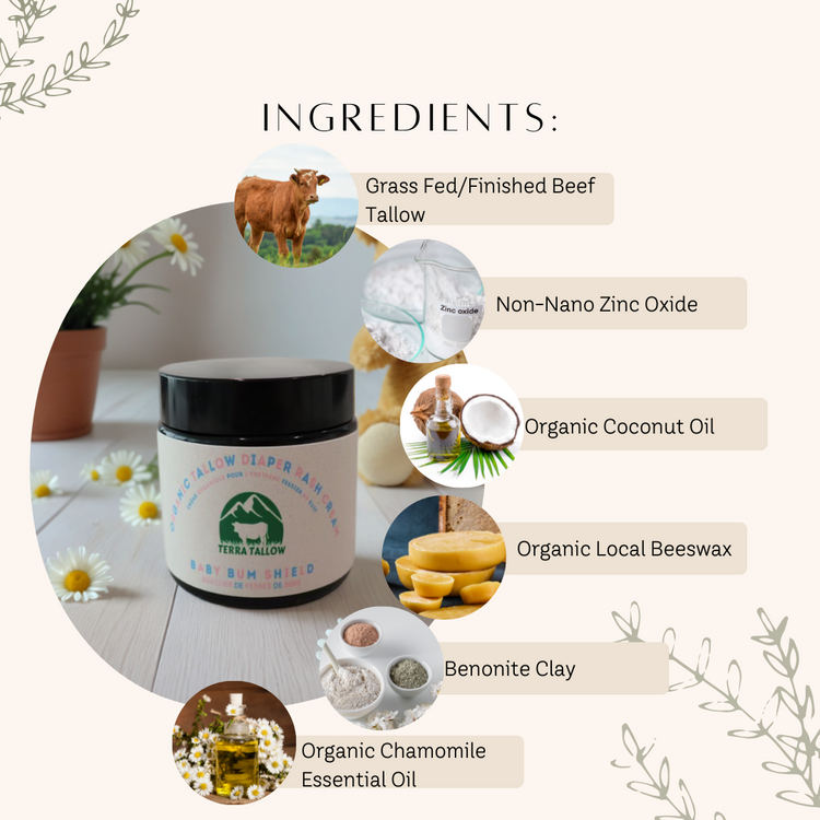 Baby Bum Shield Organic Tallow Diaper Rash Cream