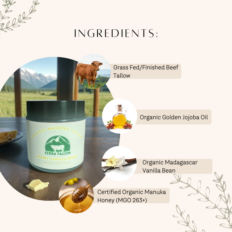 Honey Vanilla Bliss Organic Whipped Tallow